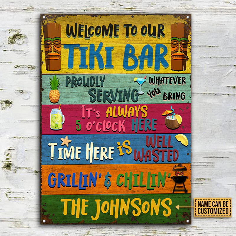 Personalized Tiki Bar Welcome To Our Custom Classic Metal Signs - Image 3