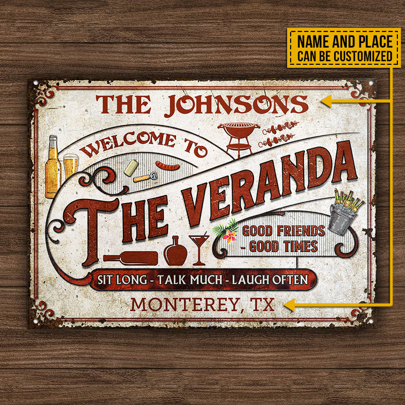 Personalized Veranda Sit Long Talk Much Custom Classic Metal Signs - Image 4
