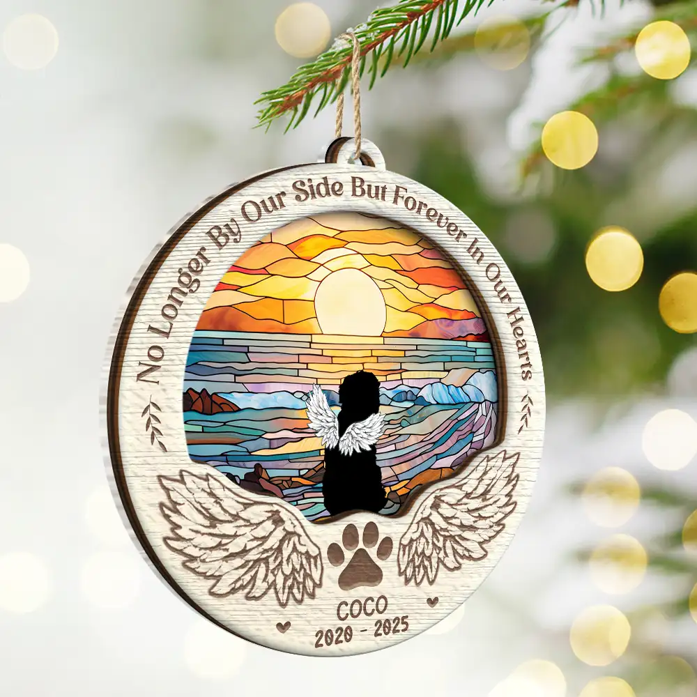 Pet Angel Forever Loved - Personalized 2-Layered Mix Ornament - Image 2