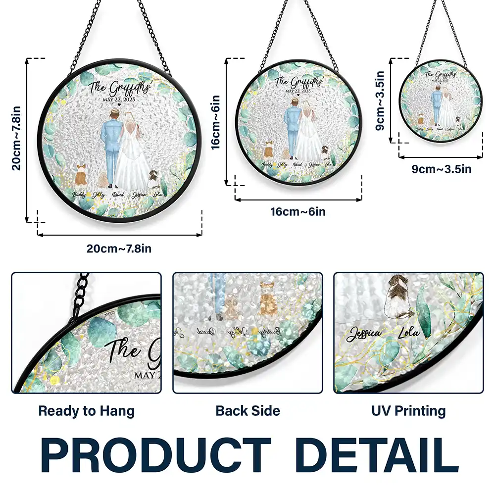 Pet Couple Wedding - Personalized Stained Glass Window Hanging Suncatcher - Image 3