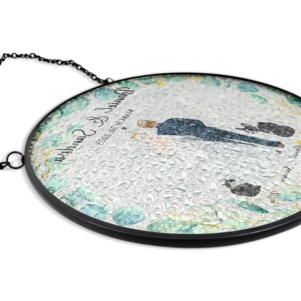 Pet Couple Wedding - Personalized Stained Glass Window Hanging Suncatcher - Image 5