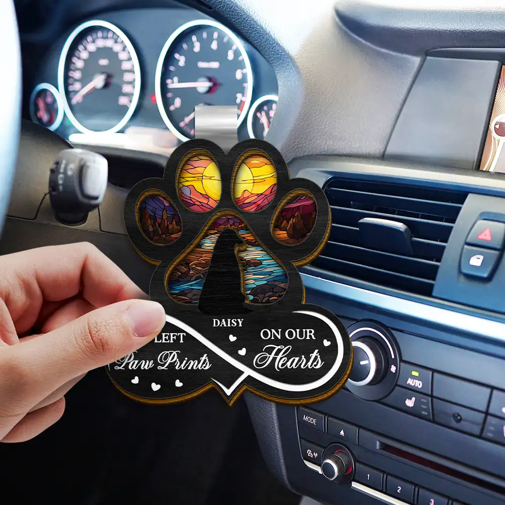 Pet Forever In My Heart Always Loved - Personalized Custom Shaped Car Visor Clip - Image 3