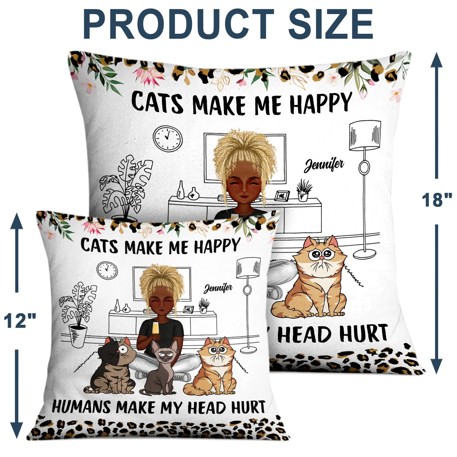 Pet Lovers Dogs Make Me Happy - Gift For Pet Lovers - Personalized Pillow - Image 4