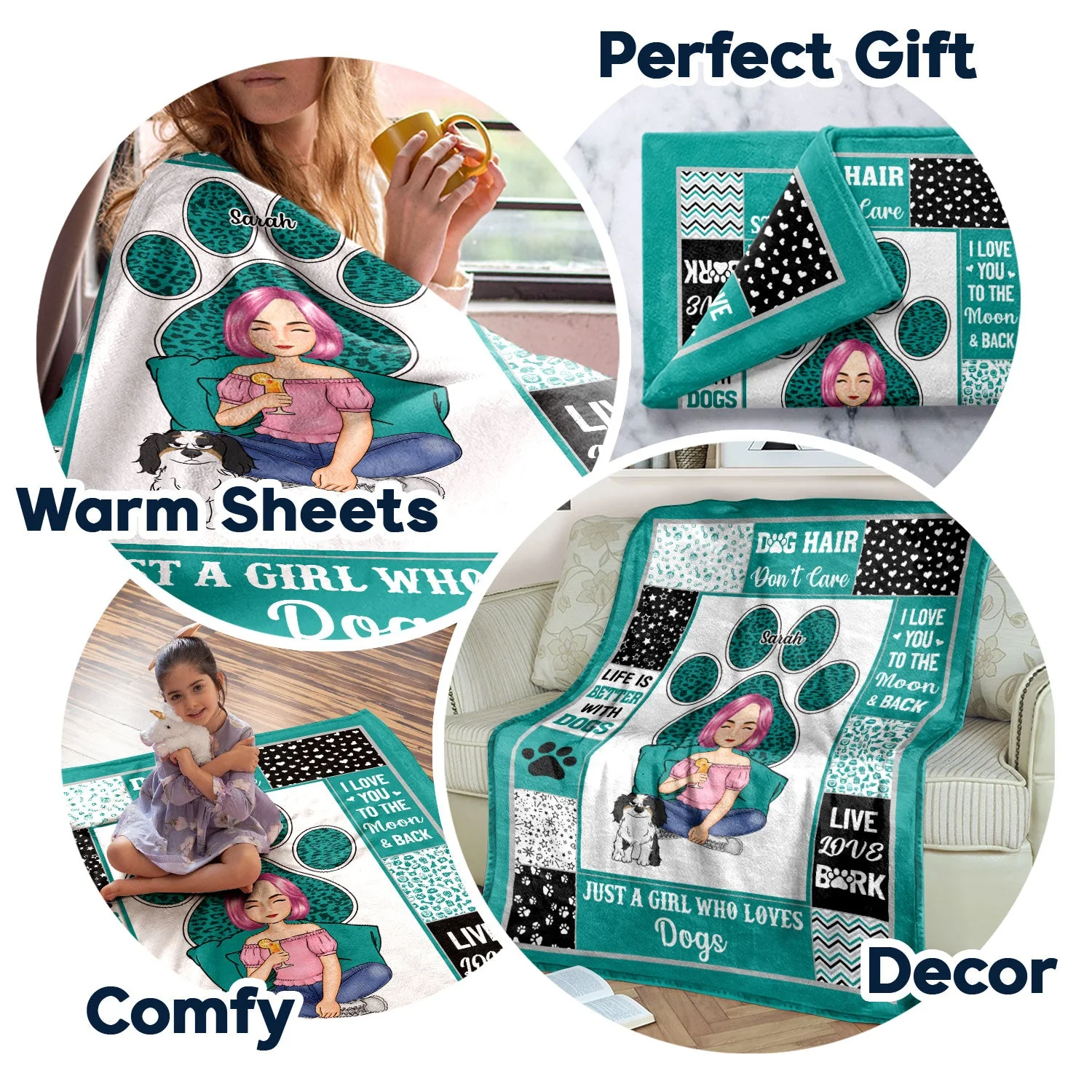 Pet Lovers Easily Distracted By Dogs & Cats - Gift For Pet Lovers - Personalized Fleece Blanket - Image 5