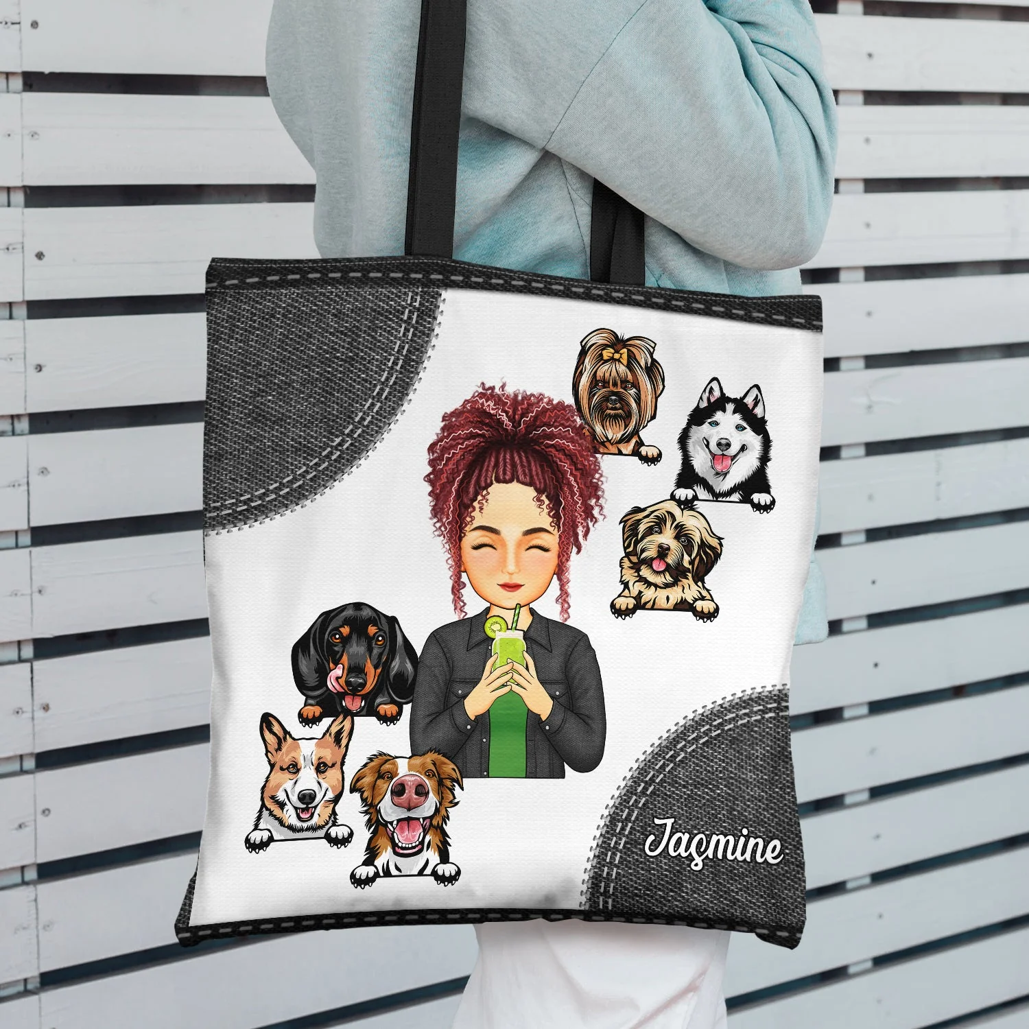 Pet Lovers Just A Girl Who Loves Dogs - Gift For Women, Gift For Pet Lovers Pet Mom - Personalized Zippered Canvas Bag - Image 2