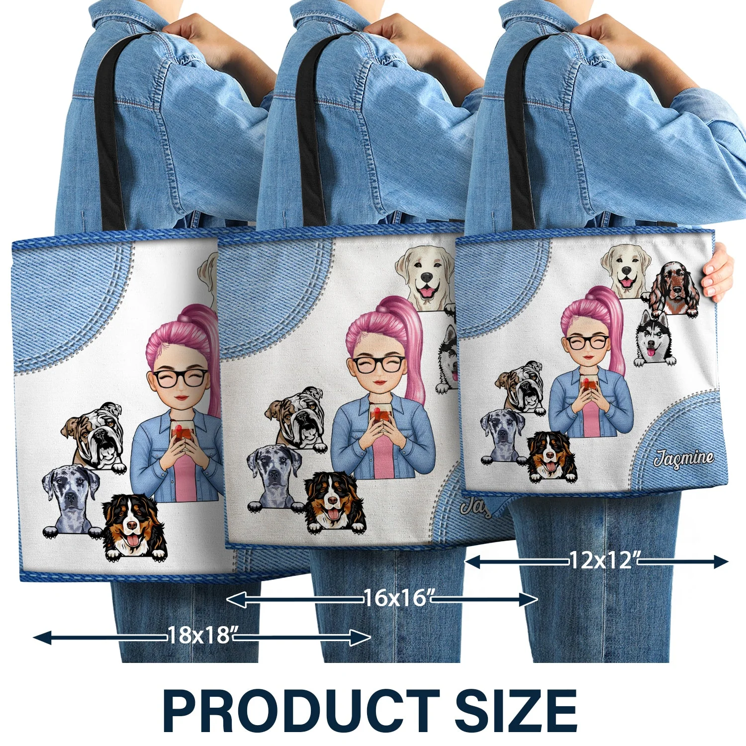Pet Lovers Just A Girl Who Loves Dogs - Gift For Women, Gift For Pet Lovers Pet Mom - Personalized Zippered Canvas Bag - Image 3