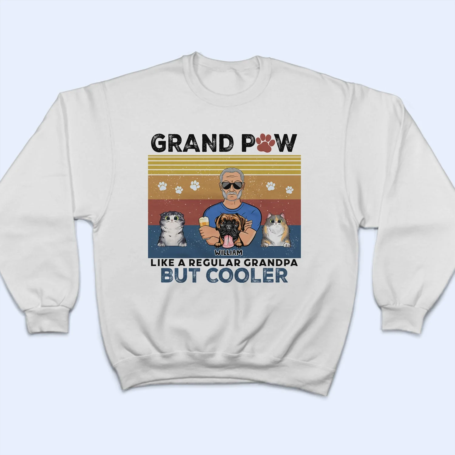 Pet Lovers Like A Regular Grandma Grandpa But Cooler - Gift For Dog Lovers & Cat Lovers - Personalized Custom T Shirt - Image 5