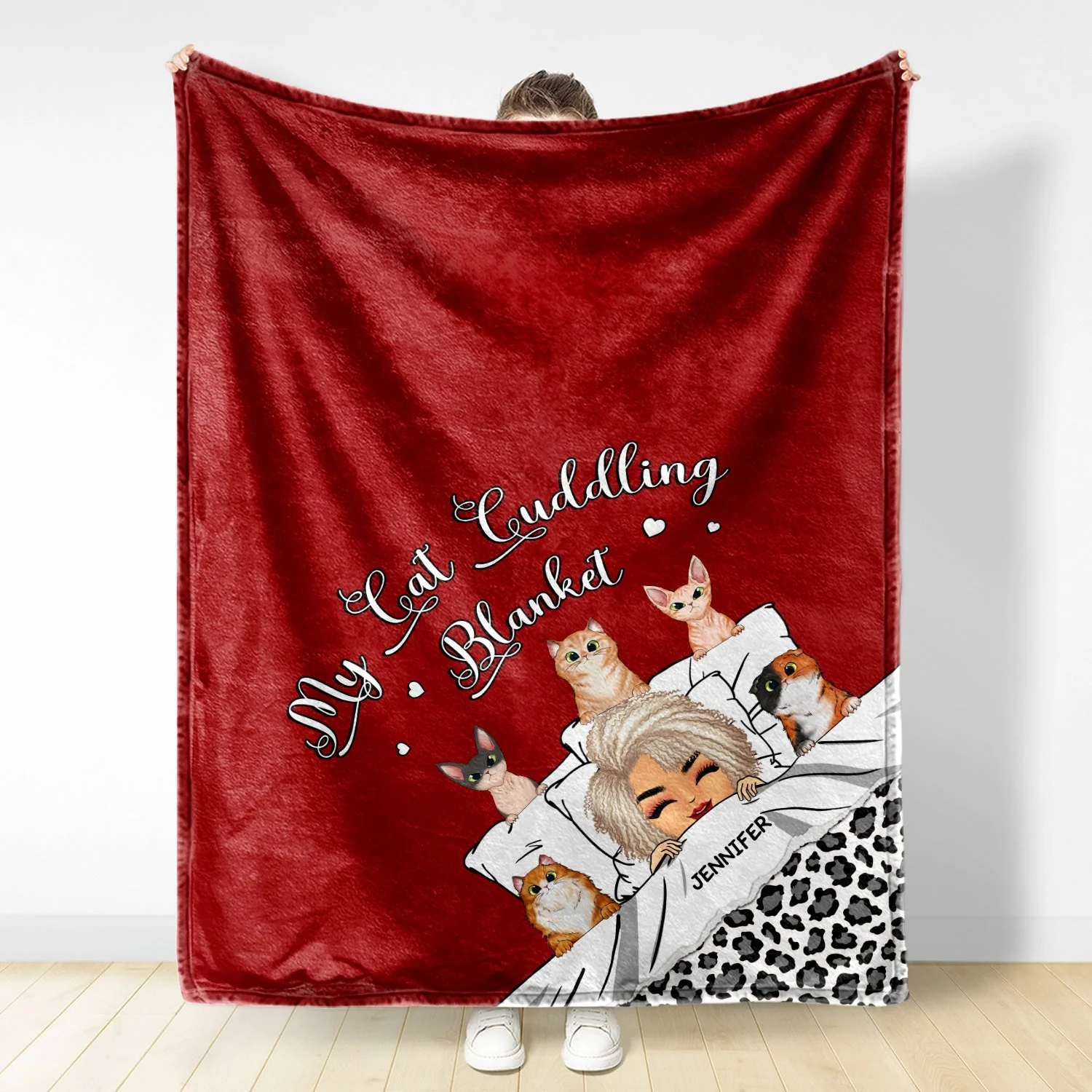 Pet Lovers My Dog Cat Cuddling Blanket - Gift For Pet Lovers - Personalized Custom Fleece Blanket - Image 2