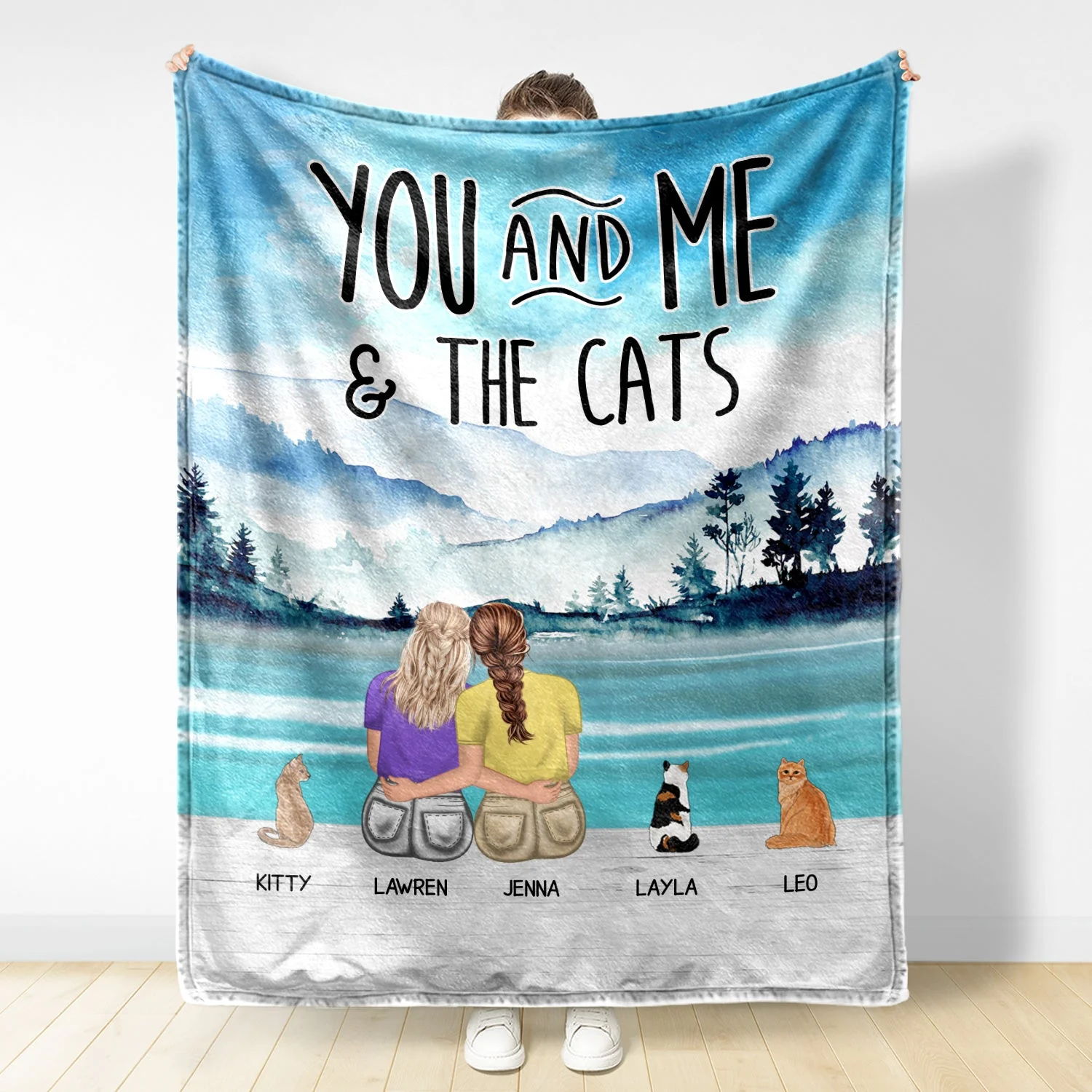 Pet Lovers You Me And The Fur Babies - Gift For Couples - Personalized Fleece Blanket - Image 3