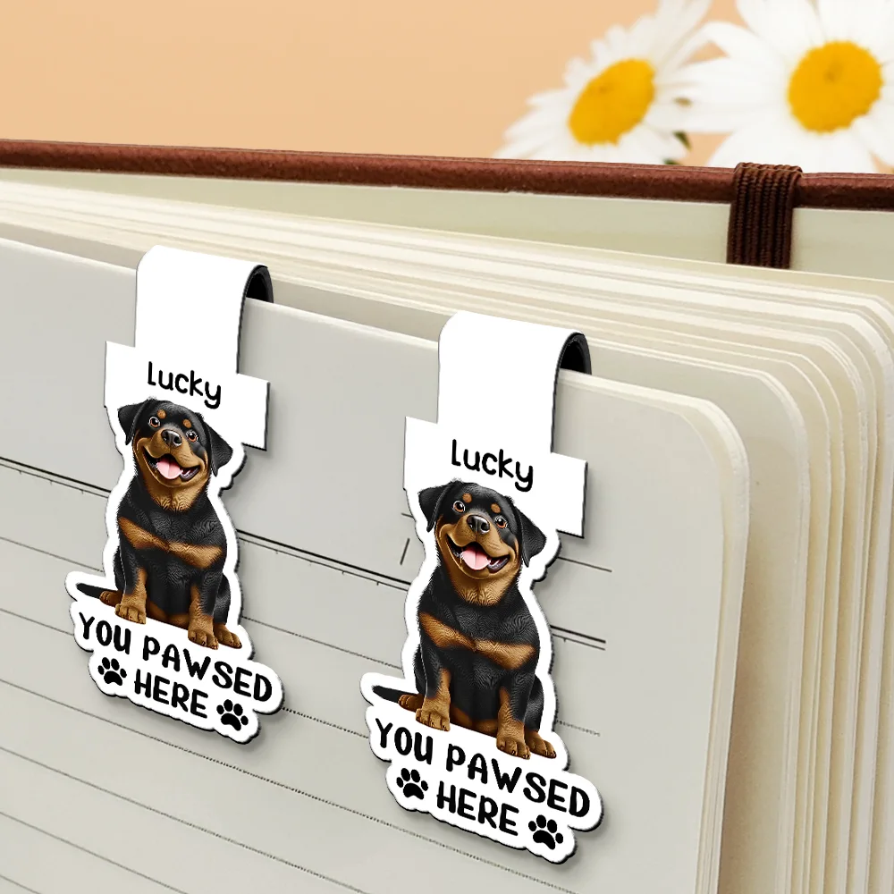 Pet Lovers You Pawsed Here - Personalized Custom Shaped Magnetic Bookmark Clip - Image 4