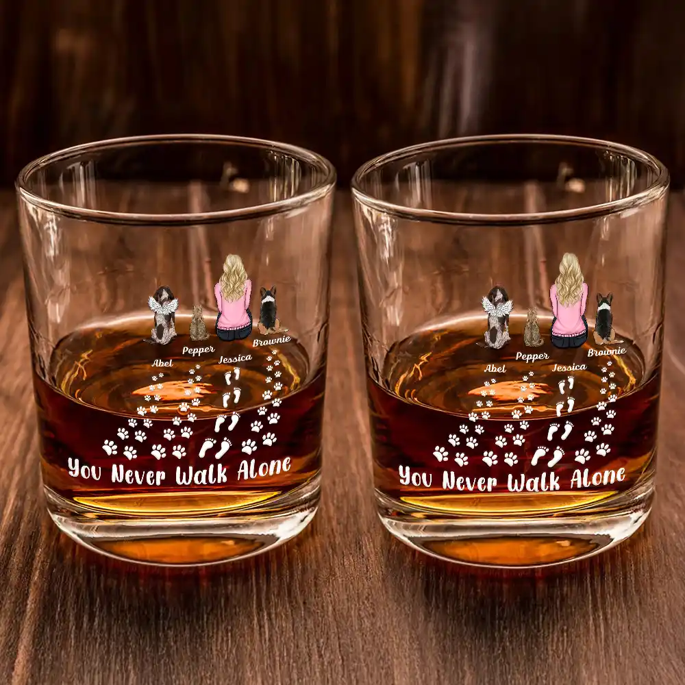 Pet Memorial I'm Always With You Never Walk Alone - Personalized Whiskey Glass - Image 2