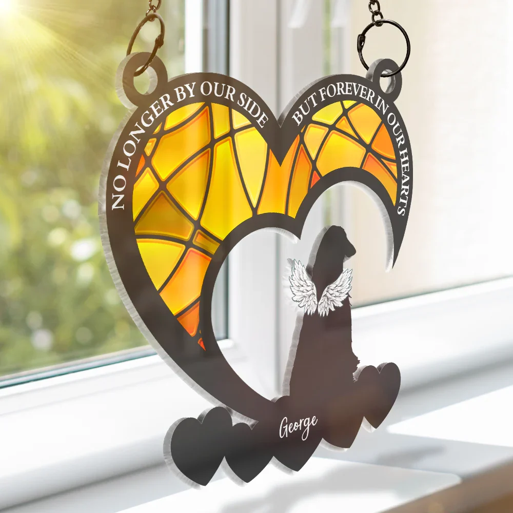 Pet Memorial My Hardest Goodbye Dog Cat - Personalized Window Hanging Suncatcher Ornament - Image 3