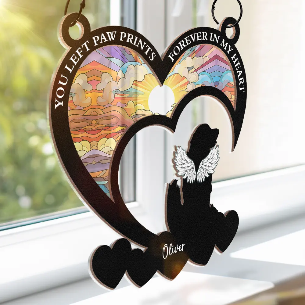 Pet Memorial My Hardest Goodbye Dog Cat - Personalized Window Hanging Suncatcher Ornament - Image 4