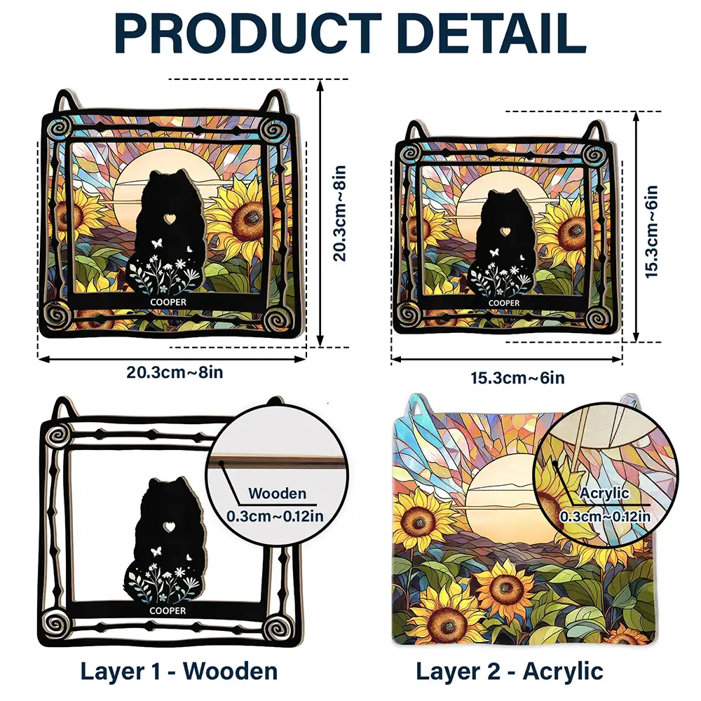 Pet Memorial My Hardest Goodbye - Personalized Window Hanging Suncatcher Ornament - Image 5