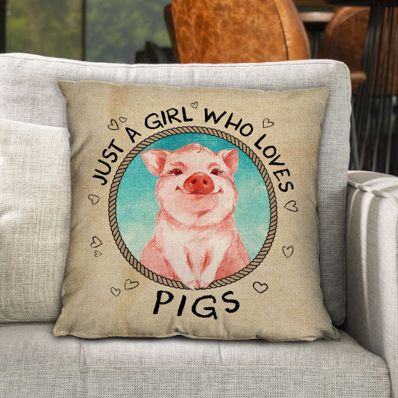 Pig Just A Girl Customized Pillow - Image 3