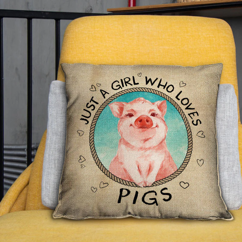 Pig Just A Girl Customized Pillow - Image 4