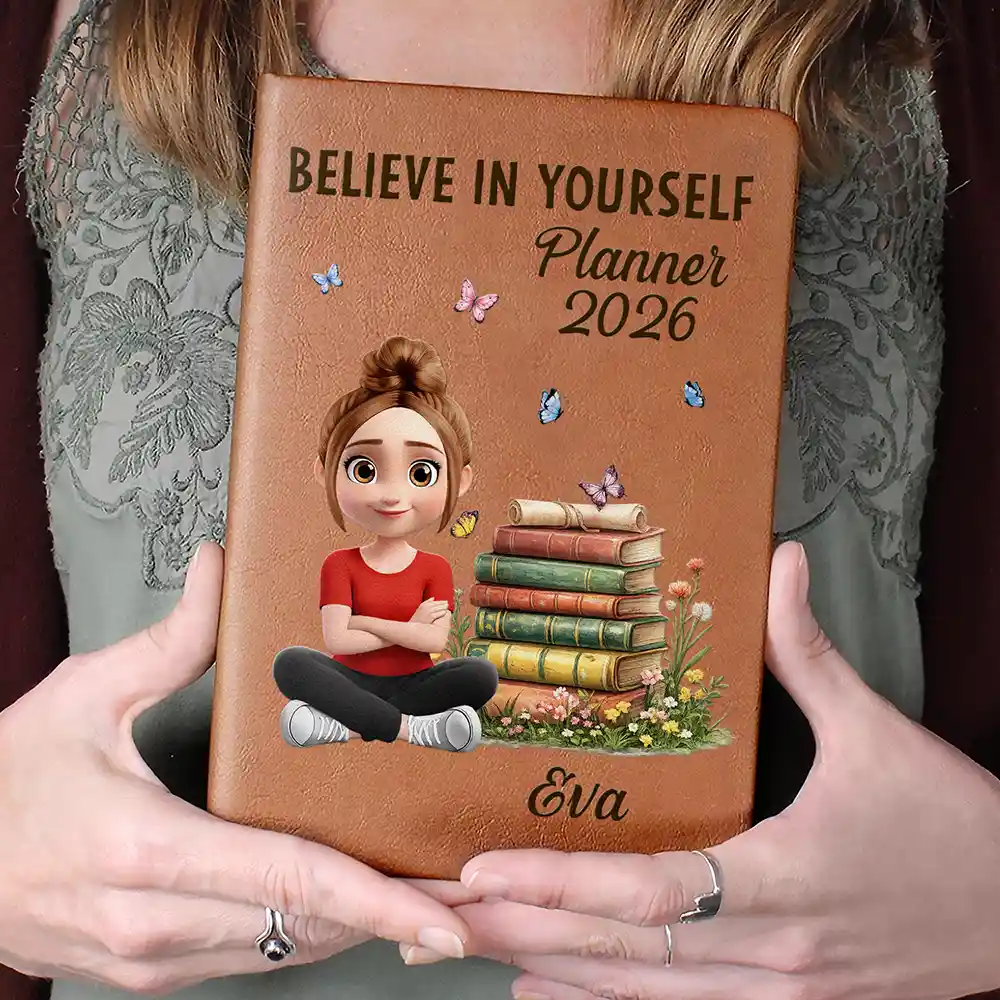 Planner 2026 Believe In Yourself 3D Effect Version - Personalized Leather Journal - Image 4
