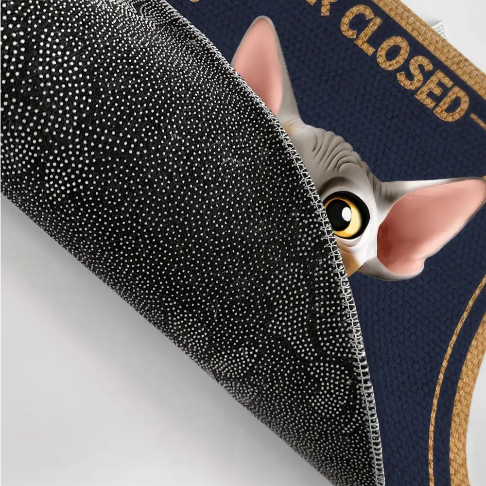 Please Keep Door Closed Cats Planning Escape Funny - Personalized Doormat - Image 3
