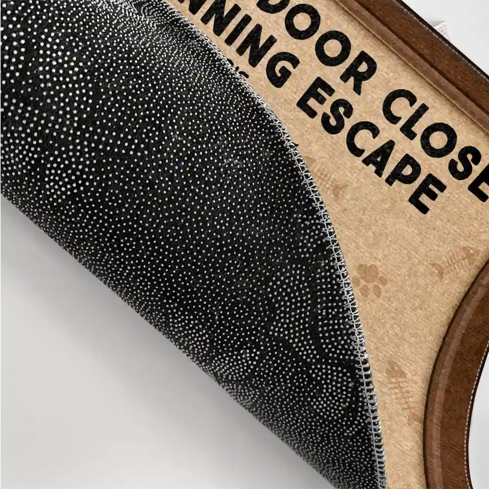 Please Keep Door Closed Cats Planning Escape Go Toward Cartoon - Personalized Doormat - Image 3