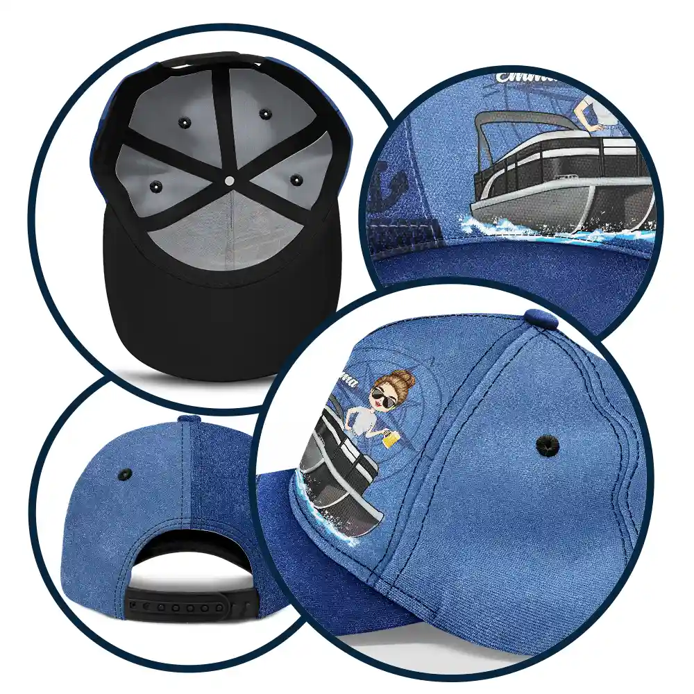 Pontoon Boat Hair Don't Care - Personalized Classic Cap - Image 6
