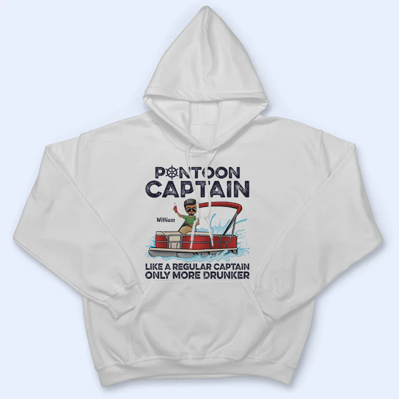 Pontoon Captain Like A Regular Captain Only More Drunker - Personalized Custom T Shirt - Image 4