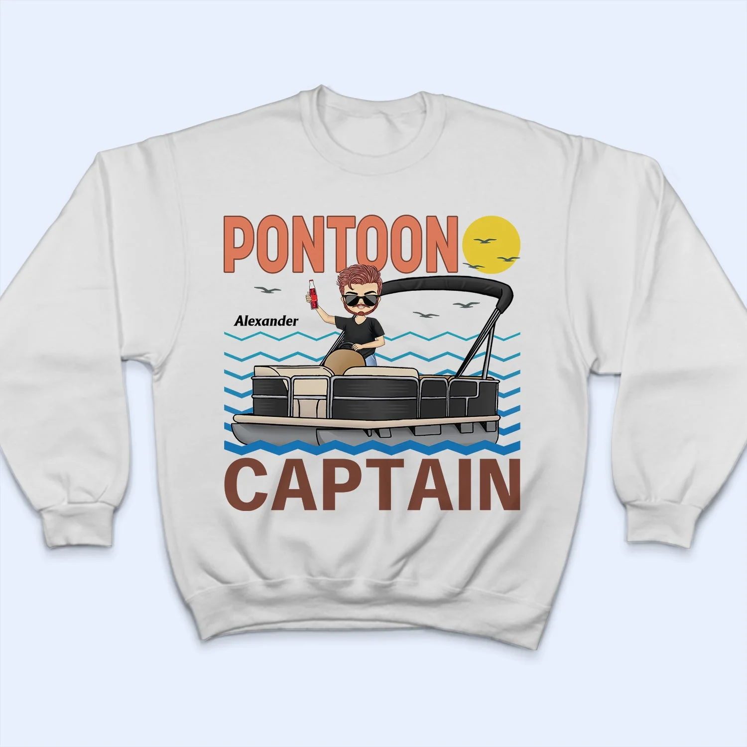 Pontoon Captain Pontoon Queen - Birthday, Anniversary, Travel, Vacation Gift For Woman, Man - Personalized T Shirt - Image 5