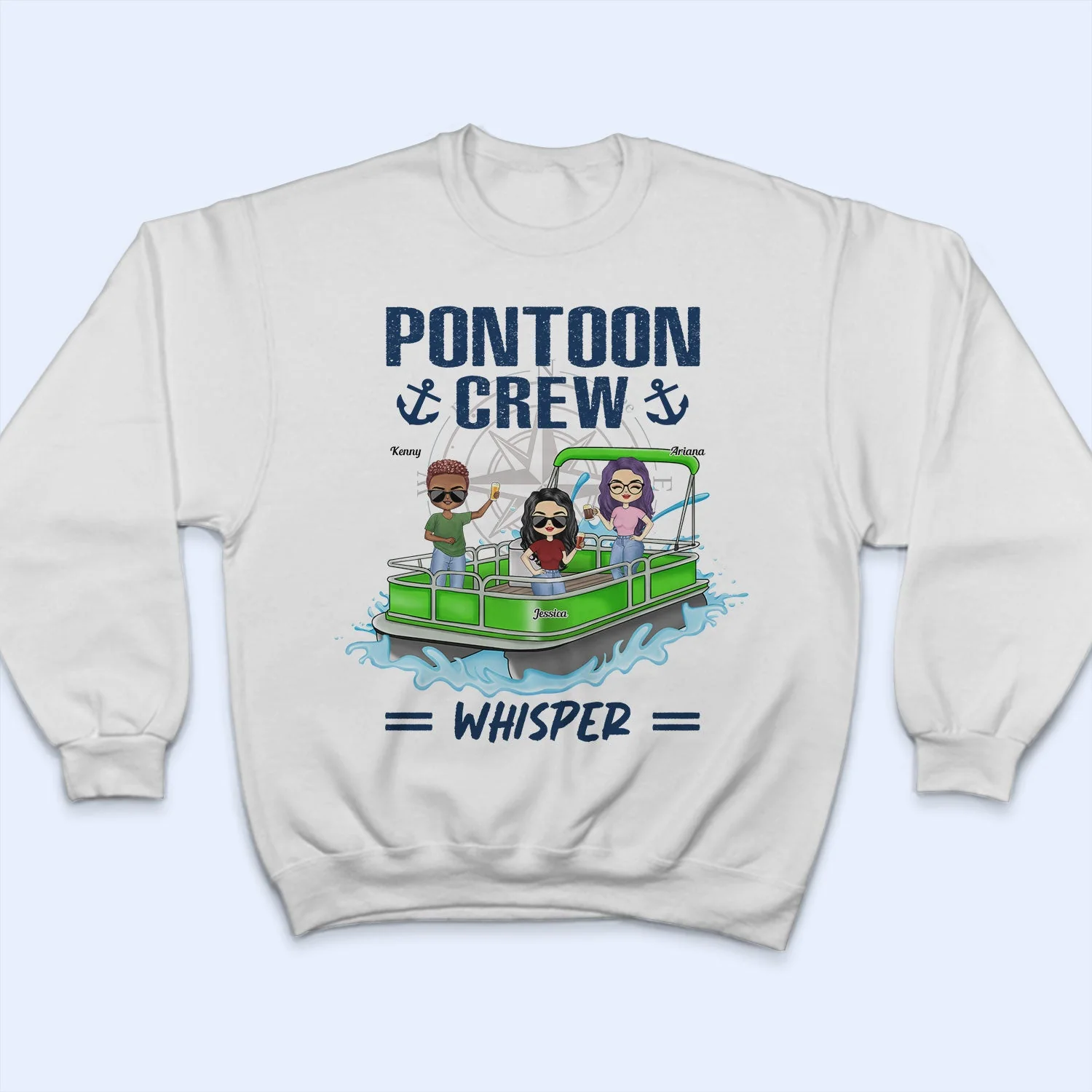 Pontoon Crew - Gift For Pontoon Besties - Personalized Custom T Shirt - Image 5