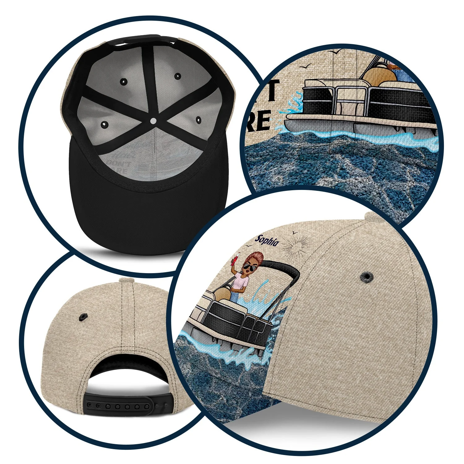 Pontoon Hair Don't Care - Gift For Pontoon Lovers, Boating Lovers - Personalized Classic Cap - Image 5