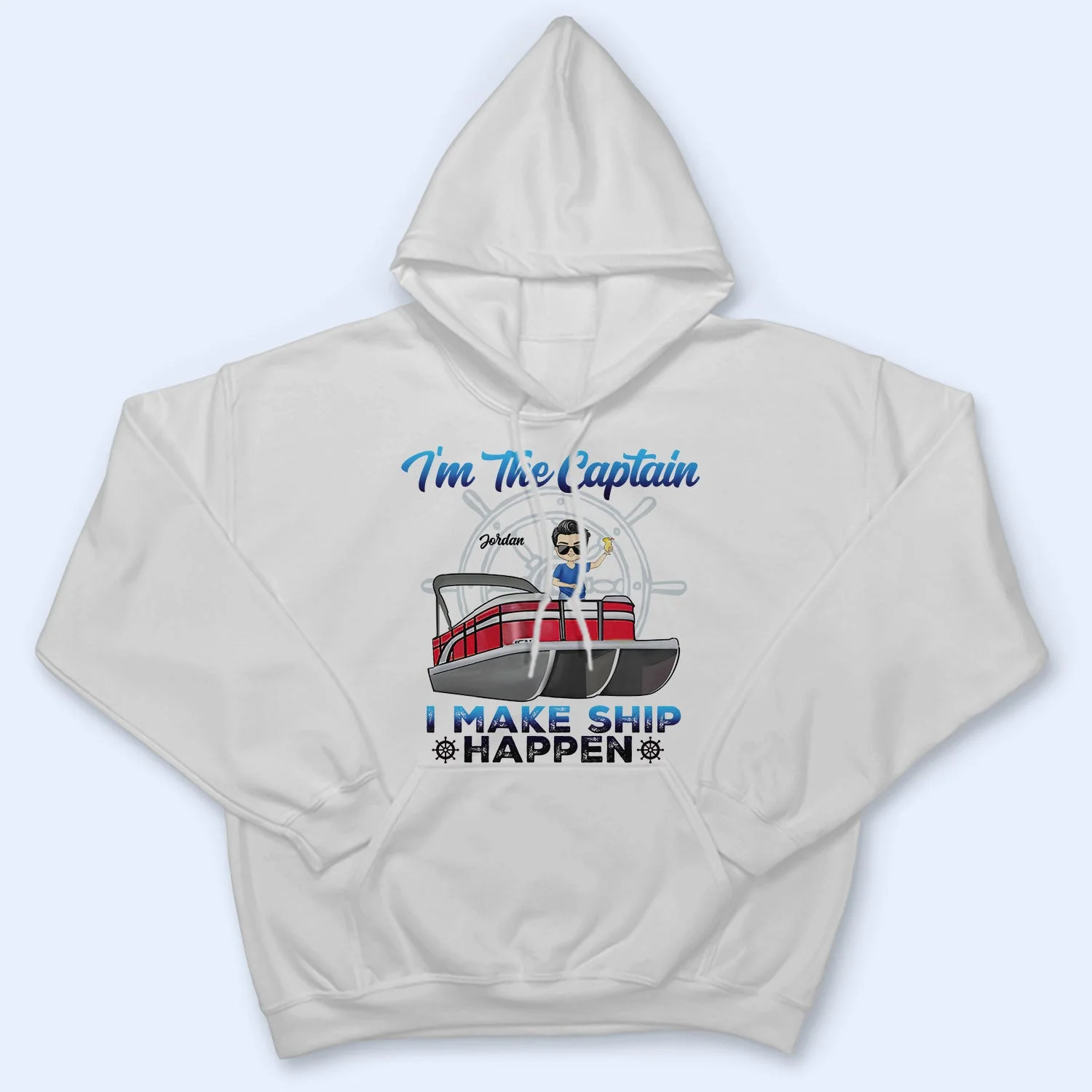 Pontoon I'm The Captain I'm The First Mate - Gift For Couples, Husband, Wife, Pontooning Lovers, Lake Lovers, Travelers - Personalized Custom T Shirt - Image 4