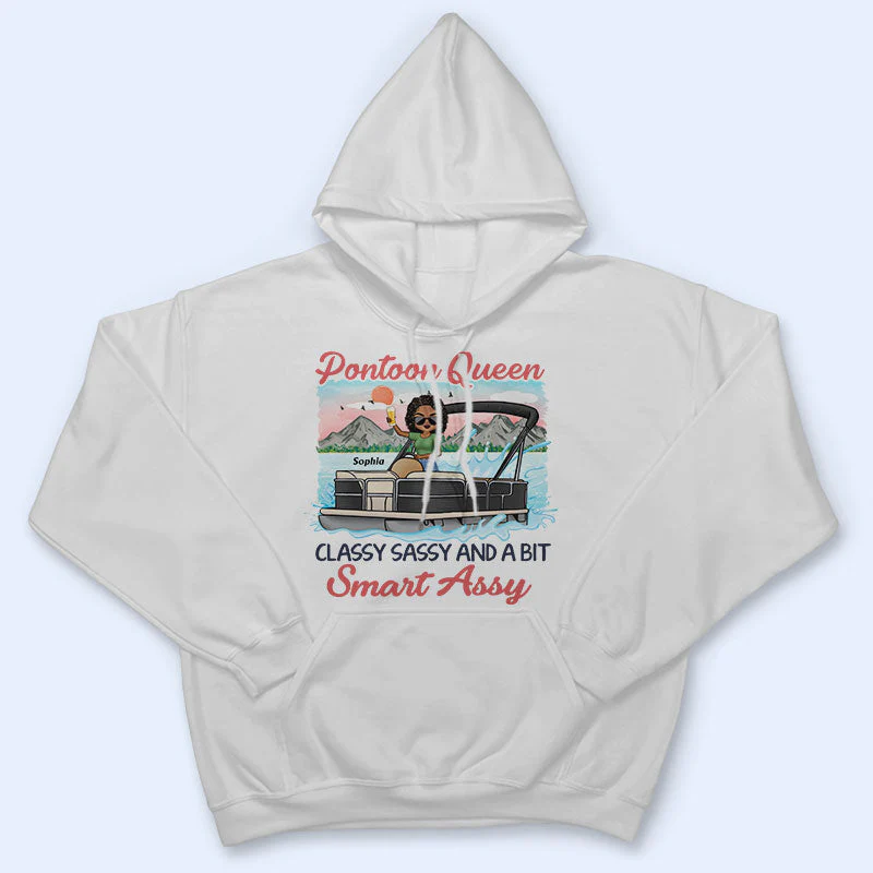 Pontoon Queen Classy Sassy And A Bit Smart Assy - Personalized Custom T Shirt - Image 4