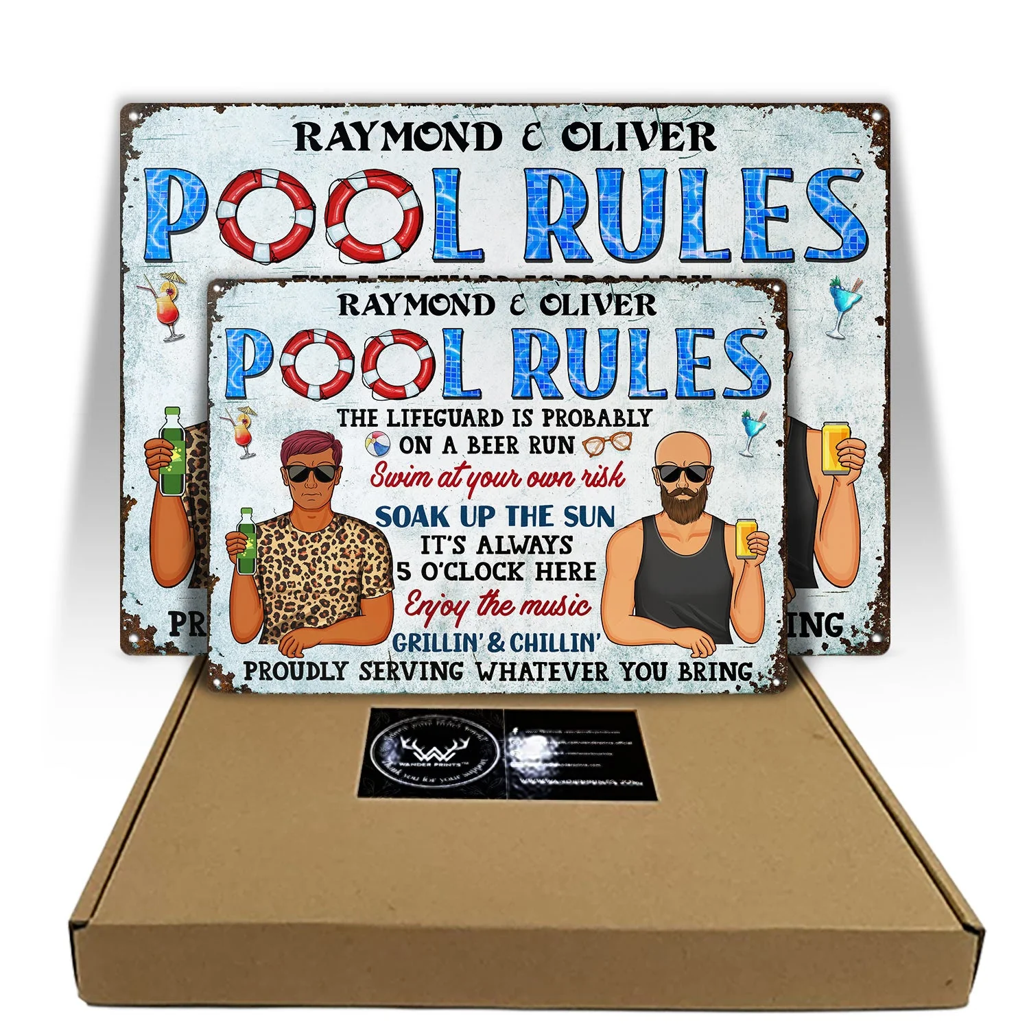 Pool Rules Soak Up The Sun Grilling - Home Decor, Backyard Decor, Gift For Her, Him, Family, Couples, Husband, Wife - Personalized Custom Classic Metal Signs - Image 5