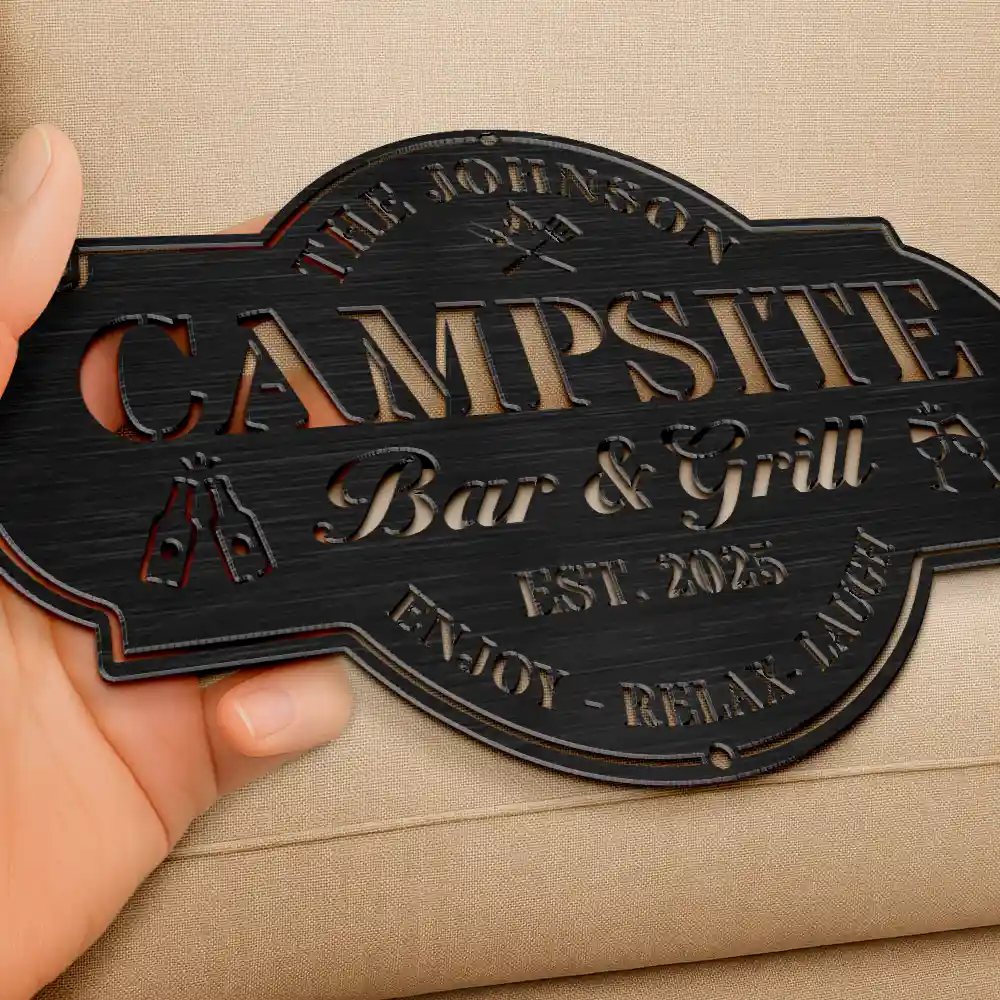 Poolside Bar & Grill - Personalized Cutout Metal Sign - Image 3
