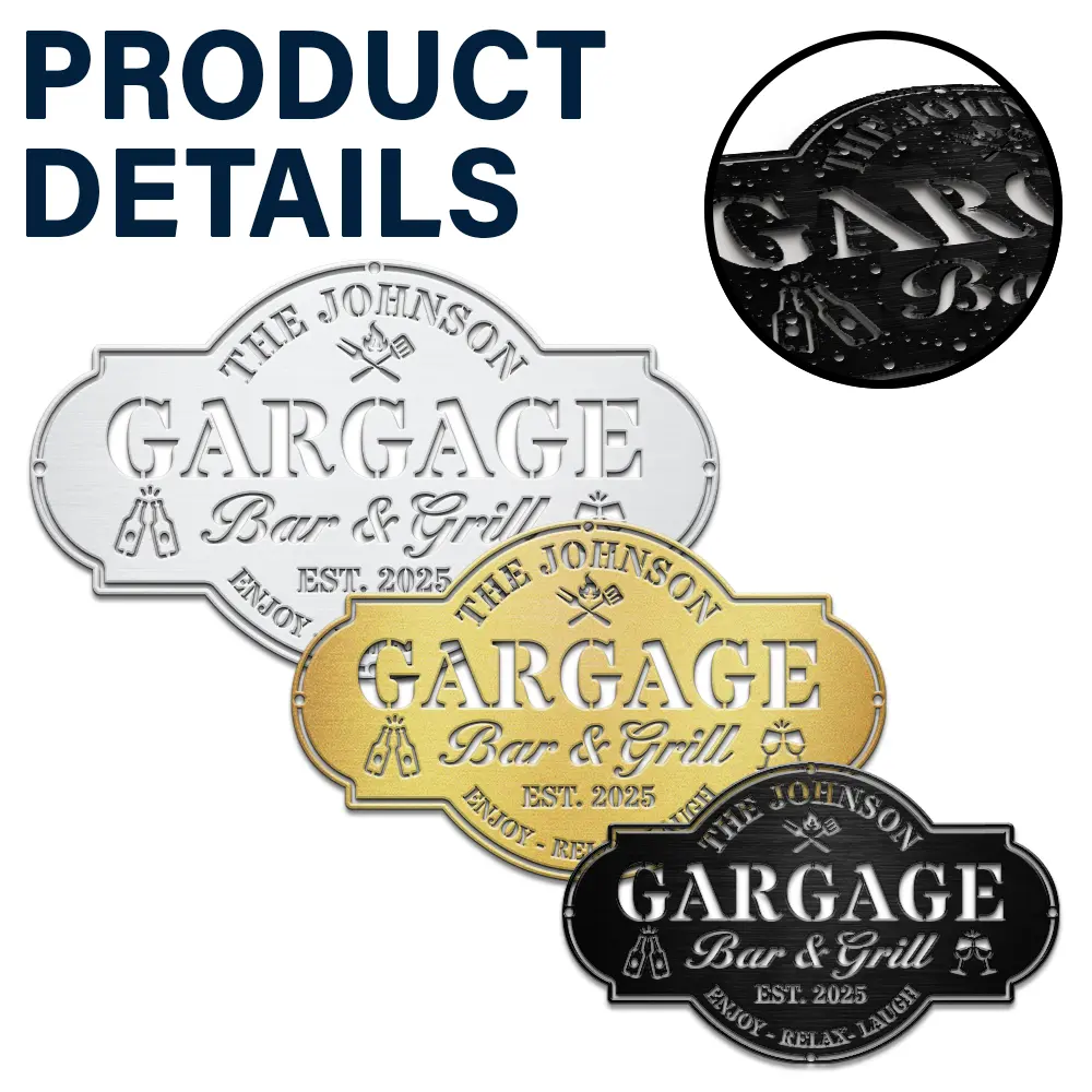Poolside Bar & Grill - Personalized Cutout Metal Sign - Image 5