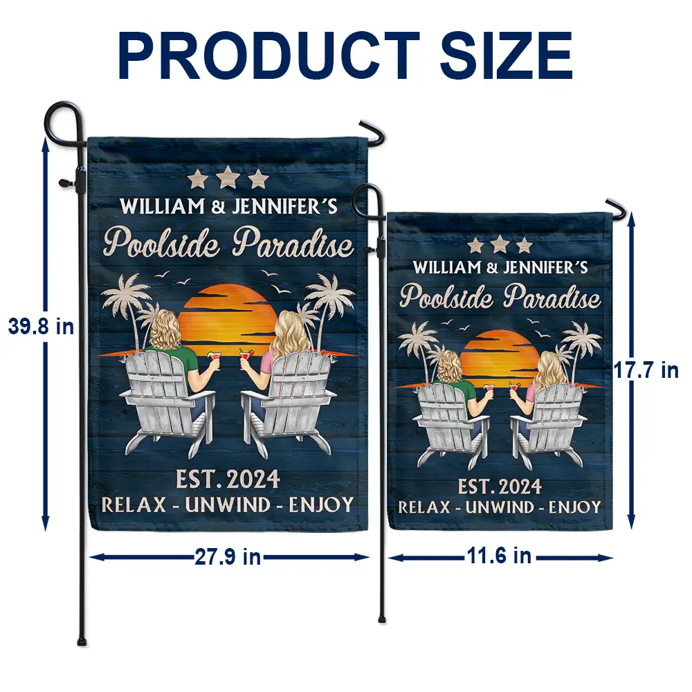 Poolside Paradise - Personalized Flag - Image 5