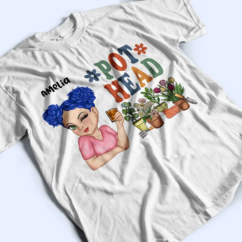 Pot Head Gardening - Personalized T Shirt - Image 3