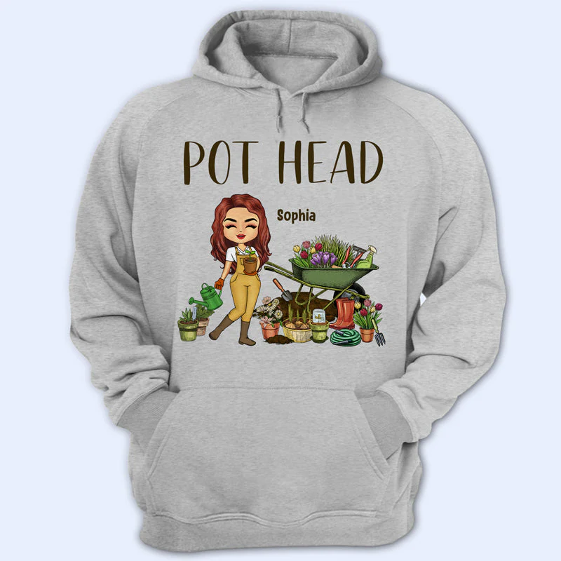 Pot Head - Gift For Garden Lovers - Personalized Custom T Shirt - Image 4