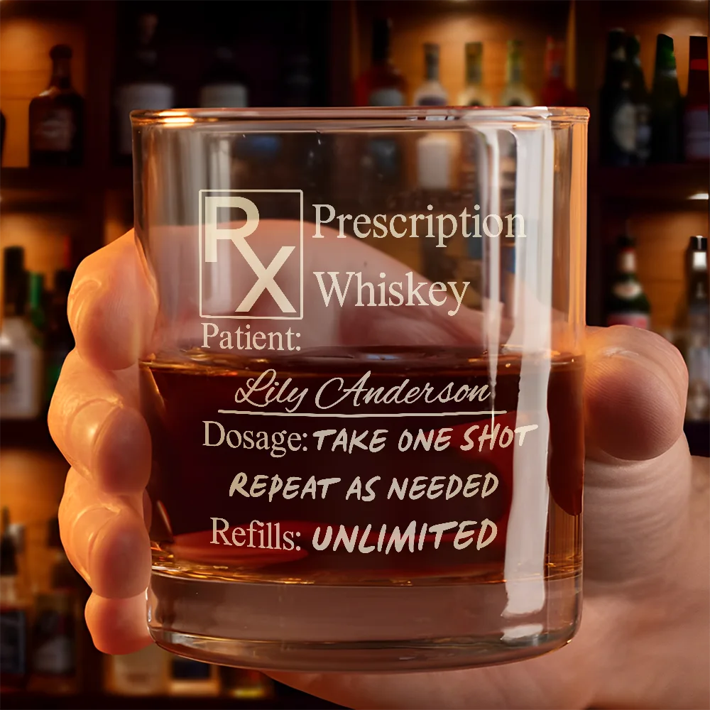 Prescription Whiskey Glass - Personalized Engraved Whiskey Glass - Image 3
