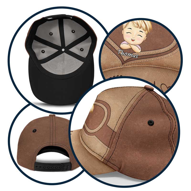 Promoted To Grandpa - Personalized Classic Cap - Image 5