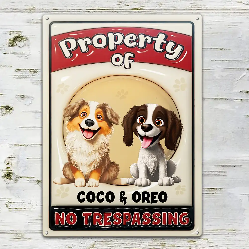 Property Of Dogs - Personalized Classic Metal Signs - Image 2