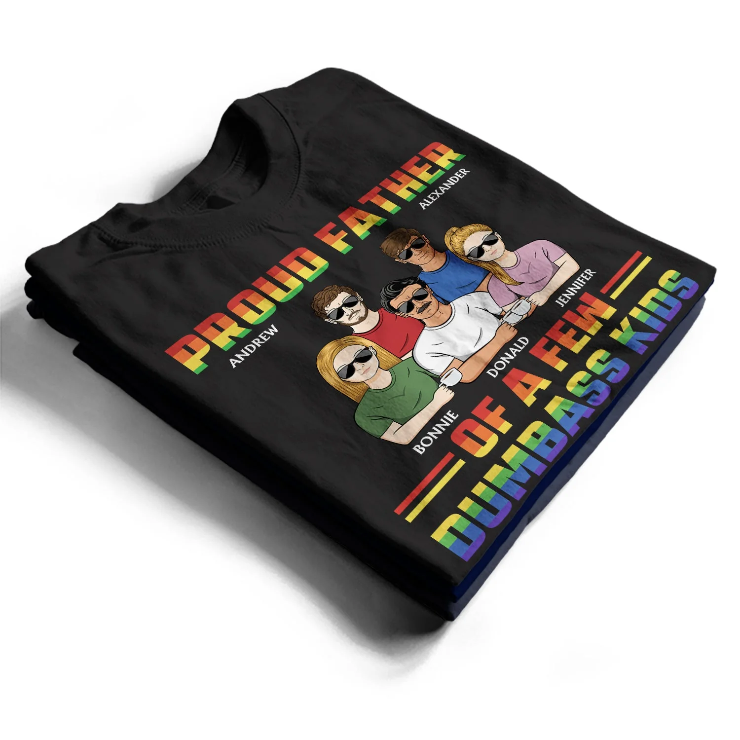 Proud Dad Of A Few - Funny Gift For Pride Dad, Father, Grandpa - Personalized T Shirt - Image 2