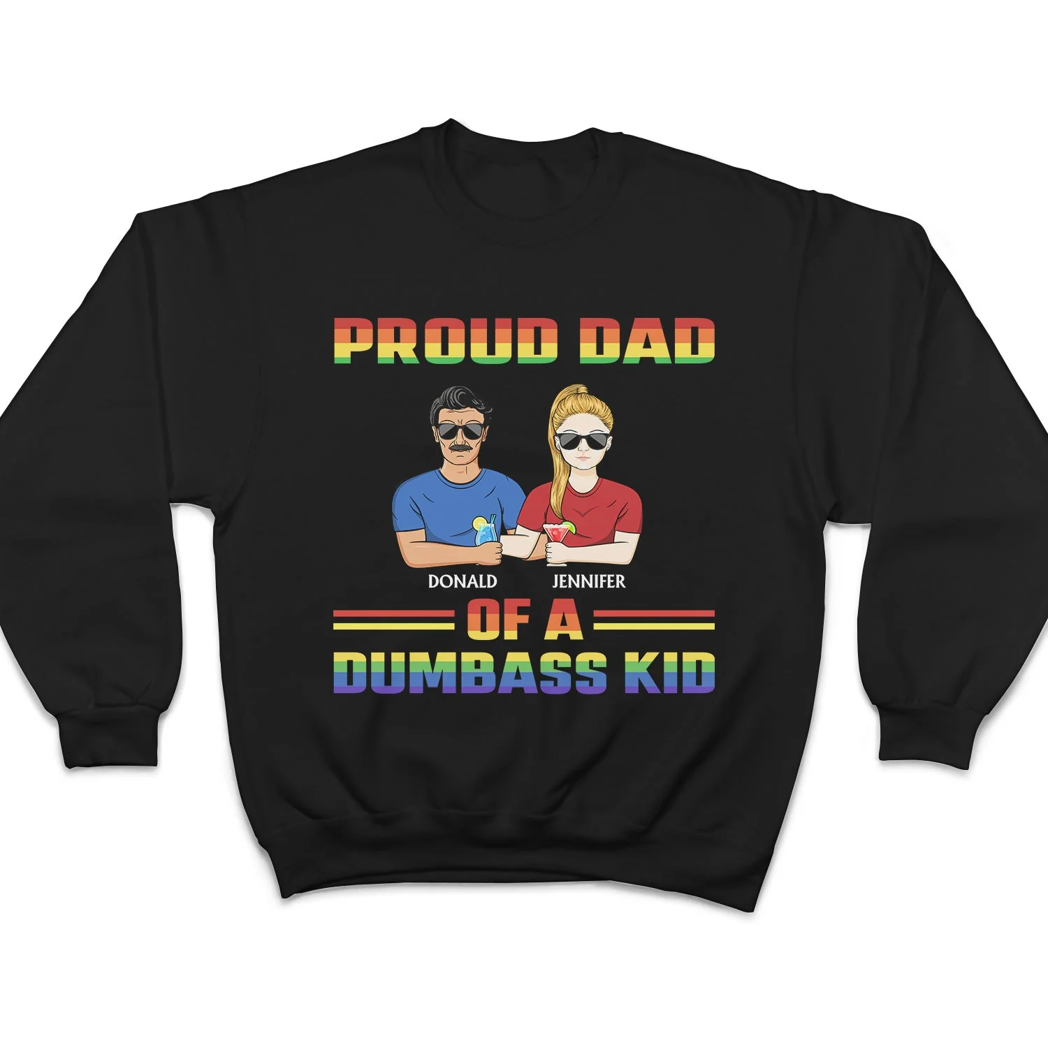 Proud Dad Of A Few - Funny Gift For Pride Dad, Father, Grandpa - Personalized T Shirt - Image 5