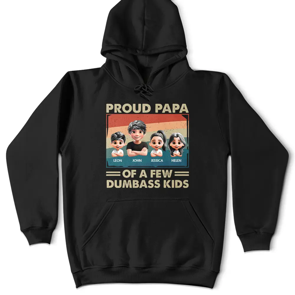 Proud Dad Of A Few Funny Kid - Personalized T Shirt - Image 4