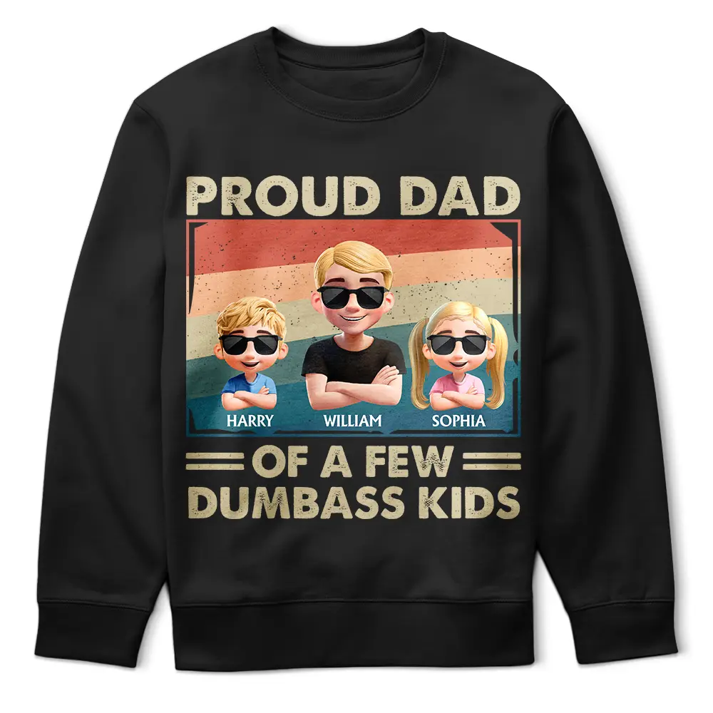 Proud Dad Of A Few Funny Kid - Personalized T Shirt - Image 5