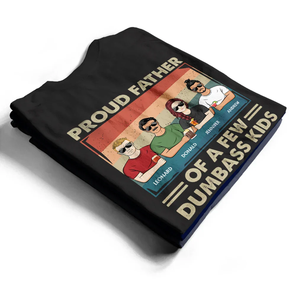 Proud Dad Of A Few Kids - Personalized T Shirt - Image 2