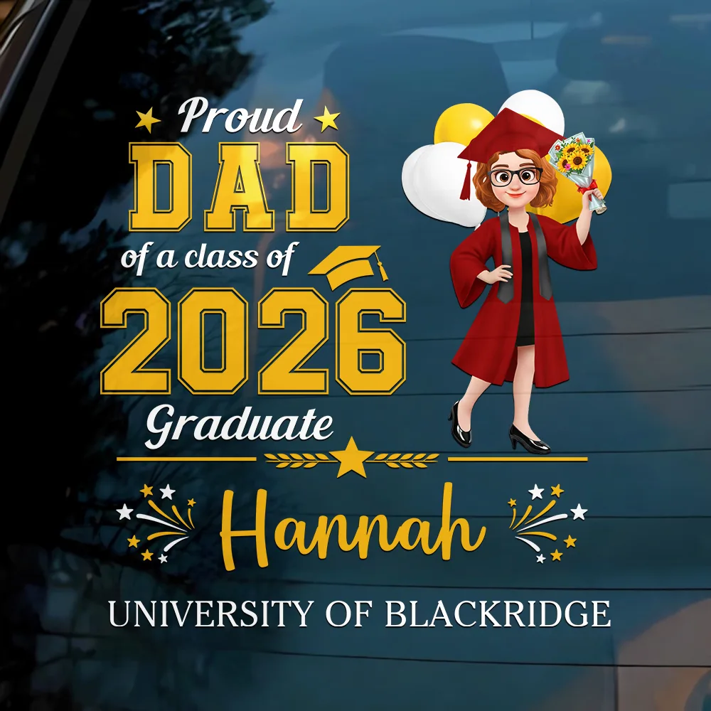 Proud Family Of A Graduate - Personalized Decor Decal - Image 3