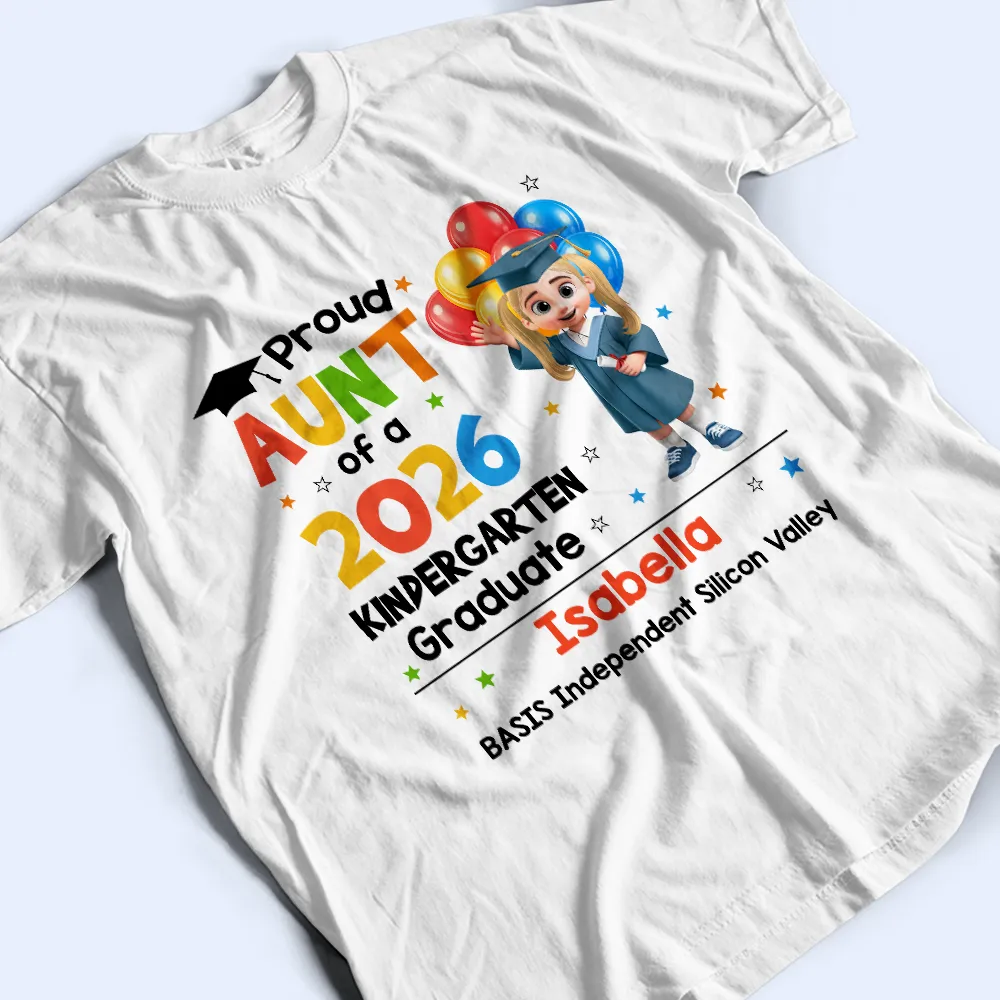 Proud Family Of A Preschool Graduate - Personalized T Shirt - Image 3