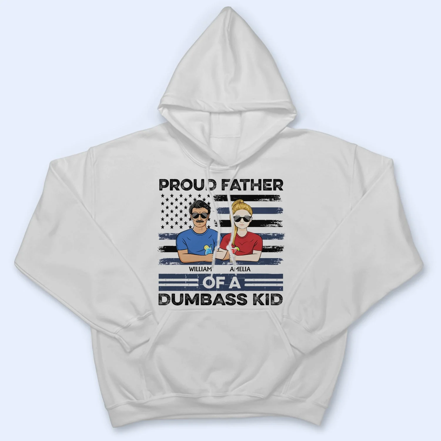 Proud Father Of A Few Background Options - Funny Gift For Dad, Father, Grandpa - Personalized T Shirt - Image 4