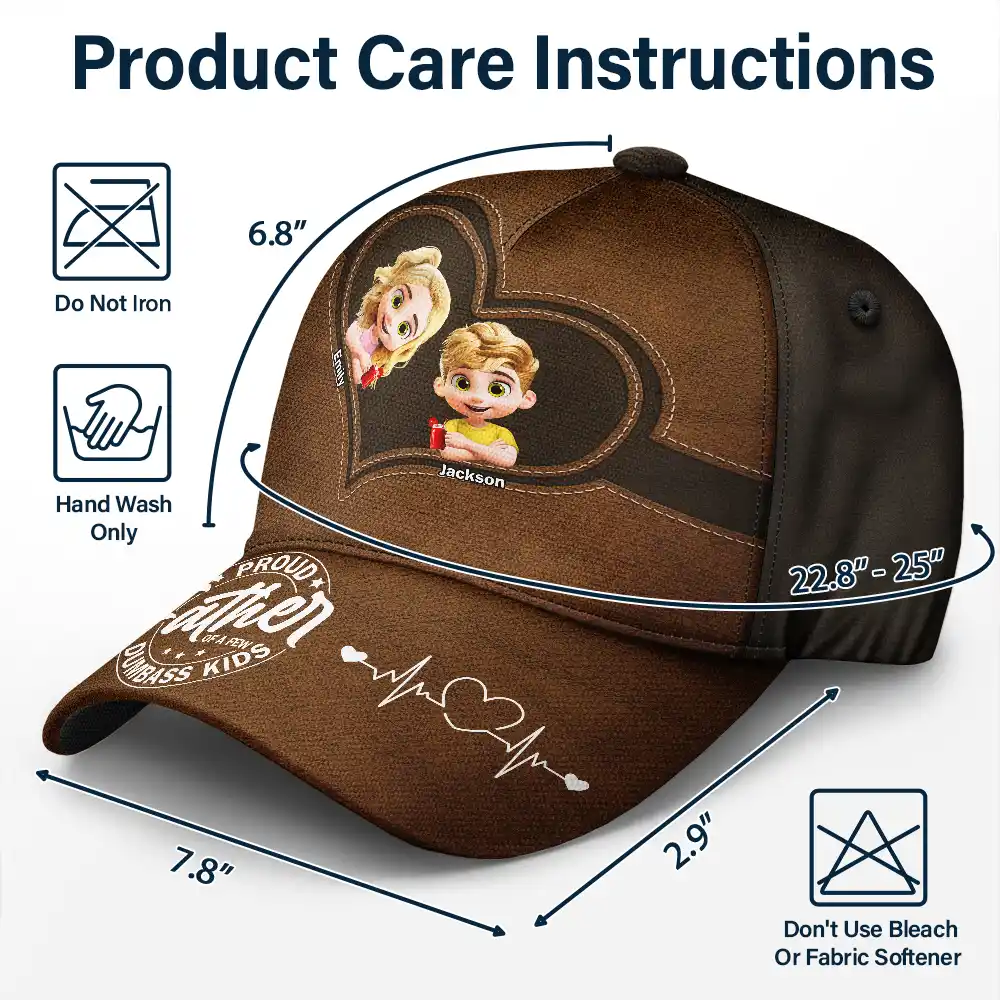 Proud Father Of A Few Dumb Kids - Personalized Classic Cap - Image 6
