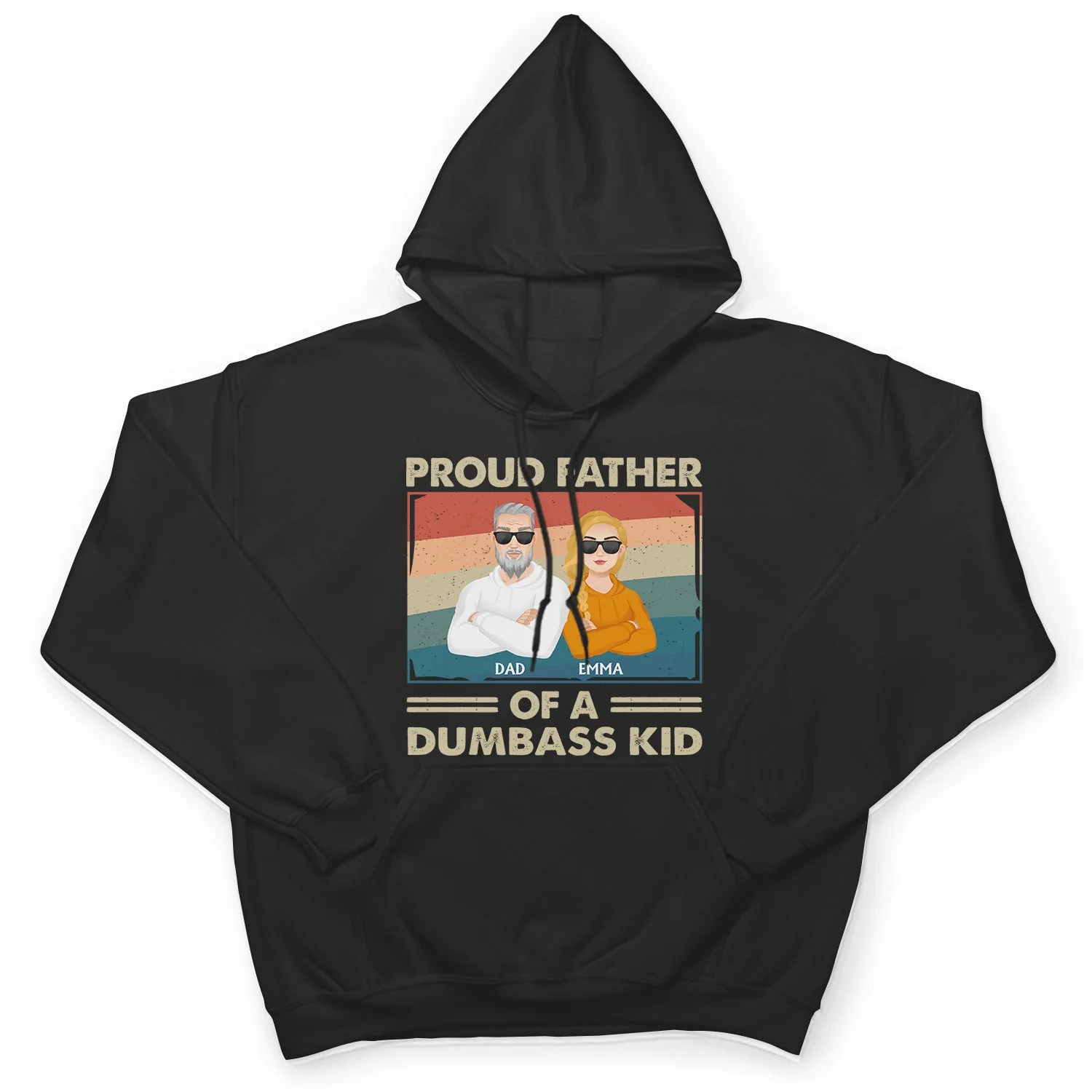 Proud Father Of A Few Flat Art Crossed Arms - Funny Gift For Dad, Father, Grandpa - Personalized T Shirt - Image 4