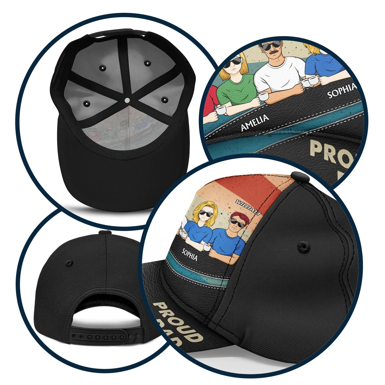 Proud Father Of A Few - Funny Gift For Dad, Father, Grandpa - Personalized Classic Cap - Image 6